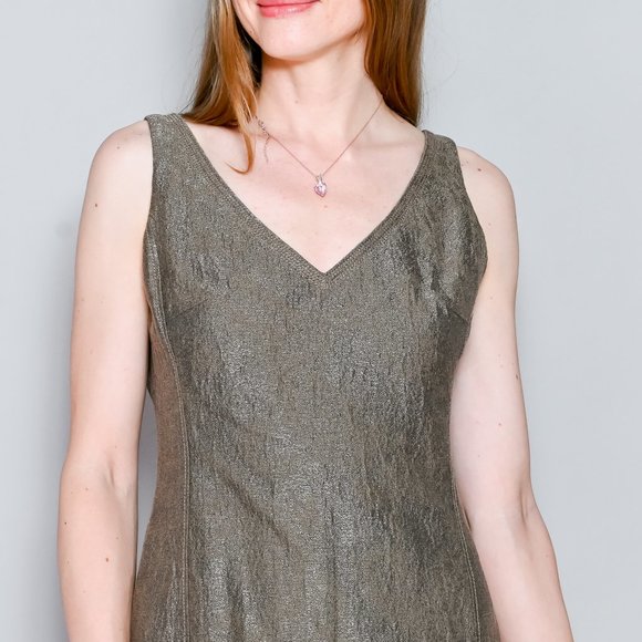 300. PIAZZA SEMPIONE Sleeveless Jacquard Sheath Dress Sz 6 28"W 17" P2p - Picture 2 of 6